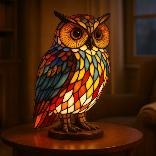 GPT_Image_1_A_colorful_stained_glass_owl_lamp_with_intricate_m_0